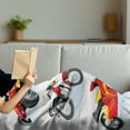 thumbnail image 3 of Motorcycle Soft Flannel Fleece Throw Blanket, Motorcycles Sportsman Competition Amusement Leisure Cartoon Illustration, Cozy Plush for Indoor and Outdoor Use, 70" x 90", Black Yellow, by Ambesonne, 3 of 5