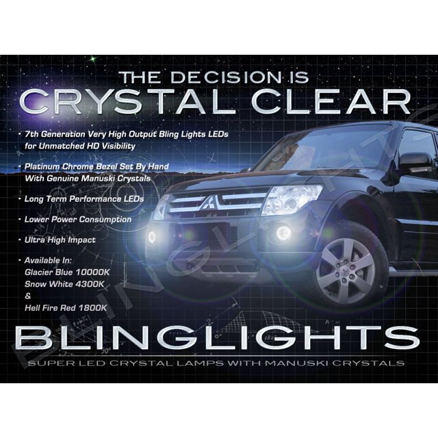 For Mitsubishi Montero LED Fog Lamps Driving Lights Kit 2007 2008 2009 2010 2011 2012 2013