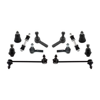 TRQ Upper Control Arm Lower Ball Joint Tie Rod Sway Bar Link Kit 10pc