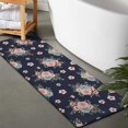 thumbnail image 2 of Pioneer Flower Floral Print Pattern Bathroom Rugs Mat, Non Slip Microfiber Bathroom Rug with Rubber Backing, Soft Mats for Bathroom Floor Tub Shower, 17"x47", 2 of 5
