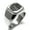 Silver, variant on Stainless Steel Letter E Initial 3D Cube Box Monogram Engraved Engraved Square Flat Top Biker Style Polished Signet Ring