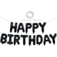 thumbnail image 1 of 8.54 x 6.61 x 0.43 inchesBlackAly Black Happy Birthday Globo Banner 16 pulgadas Mylar Letras Cumpleaños Logo Banner Banderines Material ecológico reutilizable, 1 of 5