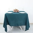 thumbnail image 5 of BalsaCircle 10 Pieces 70" x 70" Peacock Teal Square Polyester Tablecloths Table Cover Linens, 5 of 8