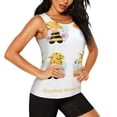 thumbnail image 2 of Gukieu Gnomes Honey Bee Print Women's Quick-drying Fitness Vest, Round Neck Sleeveless Fitness T-shirt, Suitable for Yoga, Sports-Small, 2 of 7