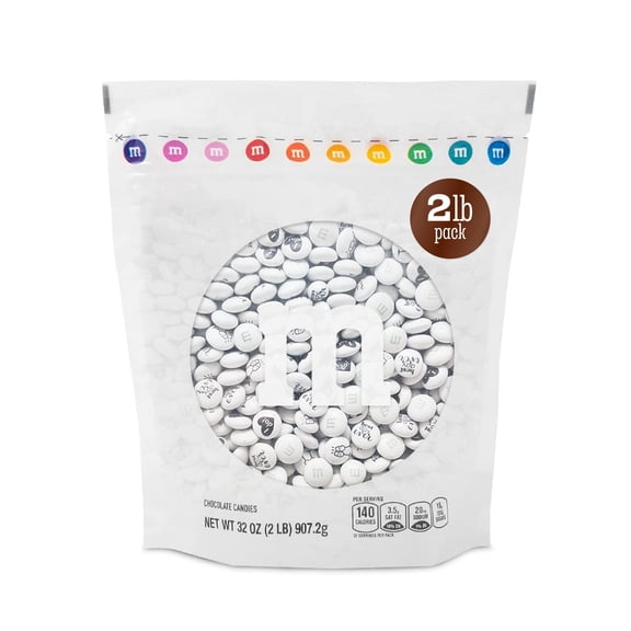 M&M'S Milk Chocolate Wedding-Themed Candy, 2lb Resealable Bulk Bag