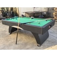 thumbnail image 6 of 7ft Billiard Table with Black & Green Finish - MDF Game Room Table for Adults & Family, Home, Living Room or Basement, Includes Cue Sticks & Balls, 6 of 9