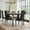 Black-Table and 6 Chairs, variant on 63" Rectangular Dining Table Set for 6, PU Upholstered Chair Kitchen Dinette Furniture for Home & Restaurant,Sturdy Easy Clean,Black