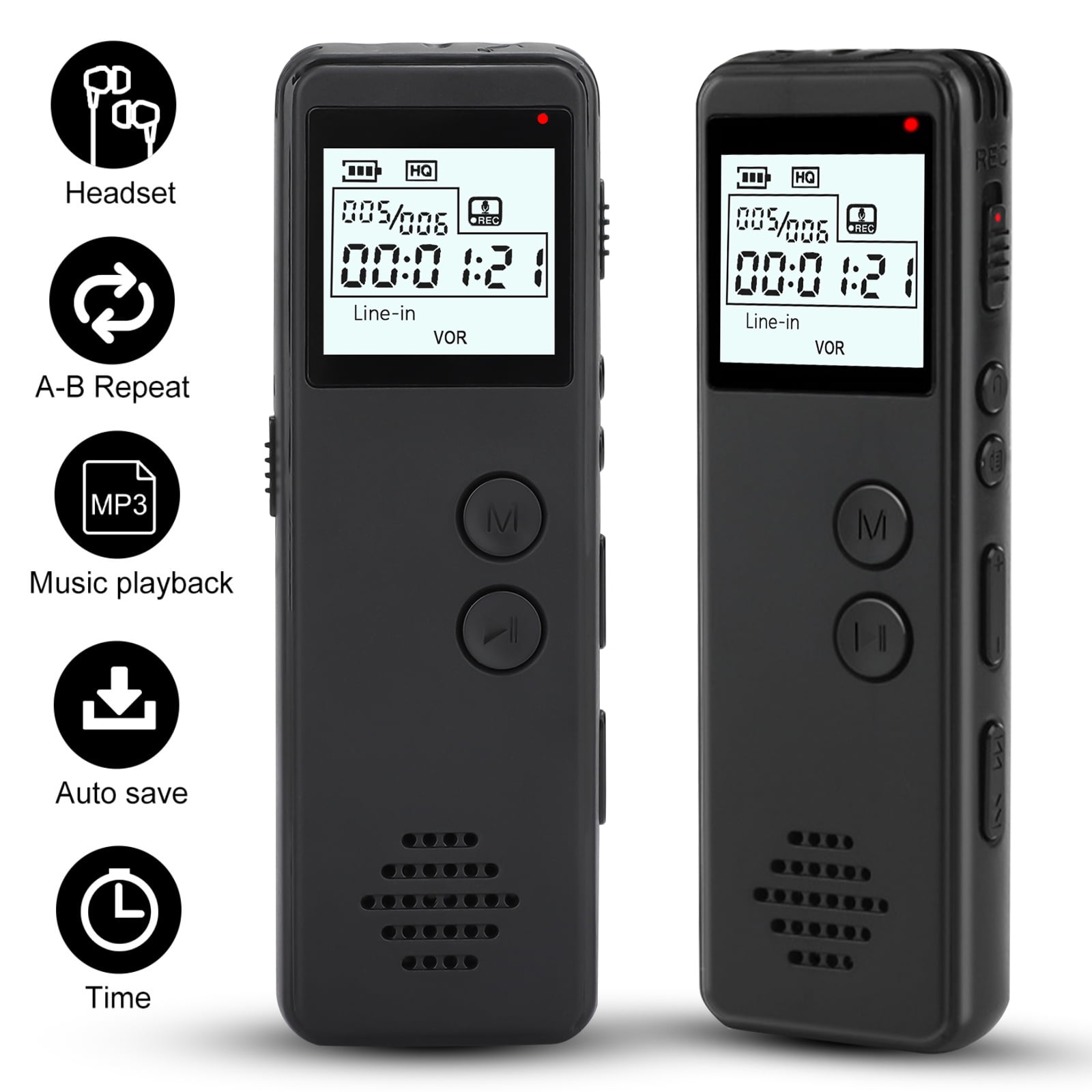 16G Pocket Digital Voice Recorder Intelligent Noise Cut USB HD Voice Activated 