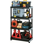 Rimax Heavy-duty 4-shelf Polypropylene Garage Storage Rack, Black