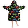 thumbnail image 2 of Game Controller Black Pattern Lamb Fleece Blanket Hoodies for Teens ,Teens Oversize Sherpa Wearable Hooded Blanket Sweatshirt with Super Pockets, 2 of 6