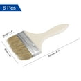 thumbnail image 2 of Uxcell 4 Inch Natural Bristle Flat Edge with Wood Handle Paint Brush 6Pack, 2 of 5