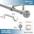thumbnail image 5 of Urbanest Steel Ball Cast Iron Single Curtain Rod – Heavy-Duty Cast Iron Drapery Hardware with Decorative Finials, Elegant Designer Window Treatment Rod, 5/8", 28" to 48", Antique Silver/Pewter, 5 of 6