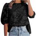 thumbnail image 1 of Pompotops Blouse à Manches Courtes à Col Rond et à Manches Courtes pour Femmes, 1 of 8