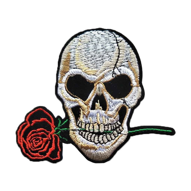 Naiovety Parches bordados para planchar con calavera rosa para ropa, accesorios DIY G NE Tela de costura y artesanía