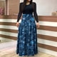 thumbnail image 5 of Vestido de manga larga para mujer Vestido largo de cintura alta con estampado de cuello redondo de Navidad Vestido de noche de fiesta informal Fridja  nbo1864, 5 of 8