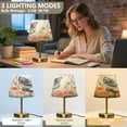 thumbnail image 4 of Wobogo White Cat with Flower Table Lamps Three-channel Adjustable Lighted Antique Brass Metal Base Simple Modern Style for Bedroom Nightstands Living Room and Office, 4 of 8
