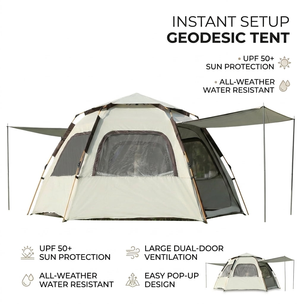 Coleman 111245 Sundome 5 Person Camping Tent - Gray/Orange