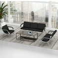 thumbnail image 2 of Kinbor Office Guest Chairs, 6-Seat Reception Chairs Black Waiting Room Chairs Lobby Furniture for Airport Bank Hospital Business, Black, 2 of 9