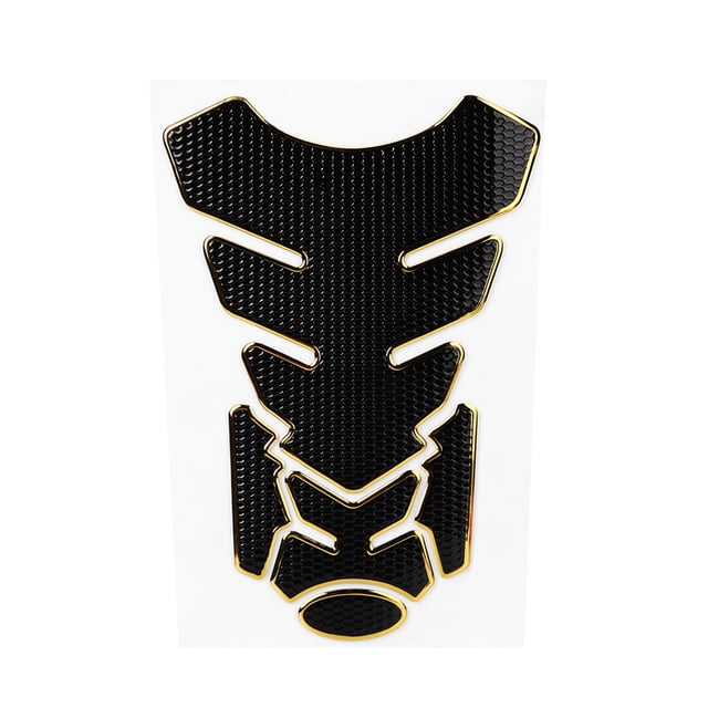 Adhesivo 3D para tanque de combustible y gasolina para motocicleta, protector de almohadilla, decoración adecuada para Yamaha (negro y dorado) Jadeshay A