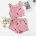 thumbnail image 2 of Elainilye Fashion Womens PJ Set Dairy Milk Print Sleeveless Vest Shorts Sets Home Wear 2 Piece Pajamas Set Sleepwear,Pink, 2 of 7