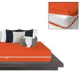 thumbnail image 2 of 4 Piece Zipper Sheet Set Includes (1 Zipper Fitted Sheet, 1 Flat Sheet And 2 Zipper PillowCase) with 18 Inch Deep Pocket 800 TC 100% Egyptian Cotton Solid Orange Color King Size, 2 of 7
