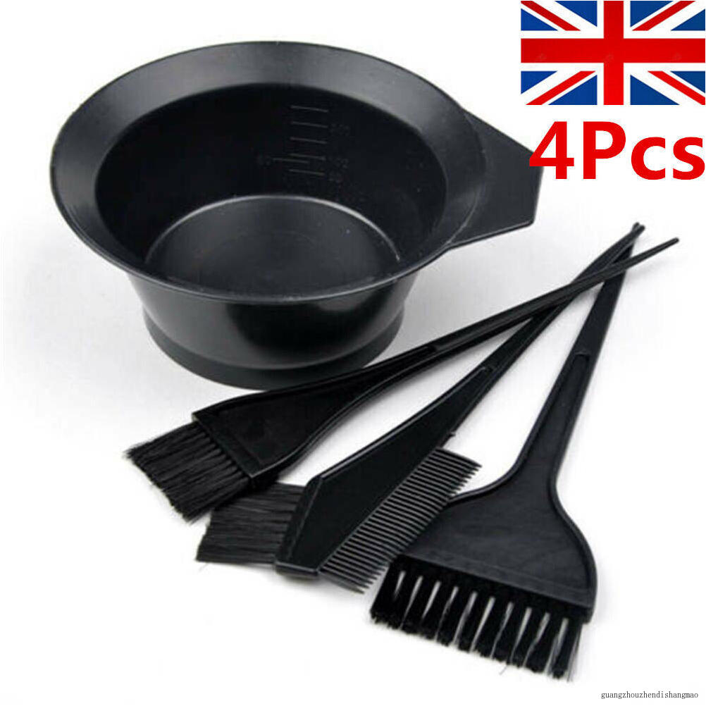 4Pcs Hair Colouring Brush And Bowl Set Bleaching Dye Salon Beauty Comb