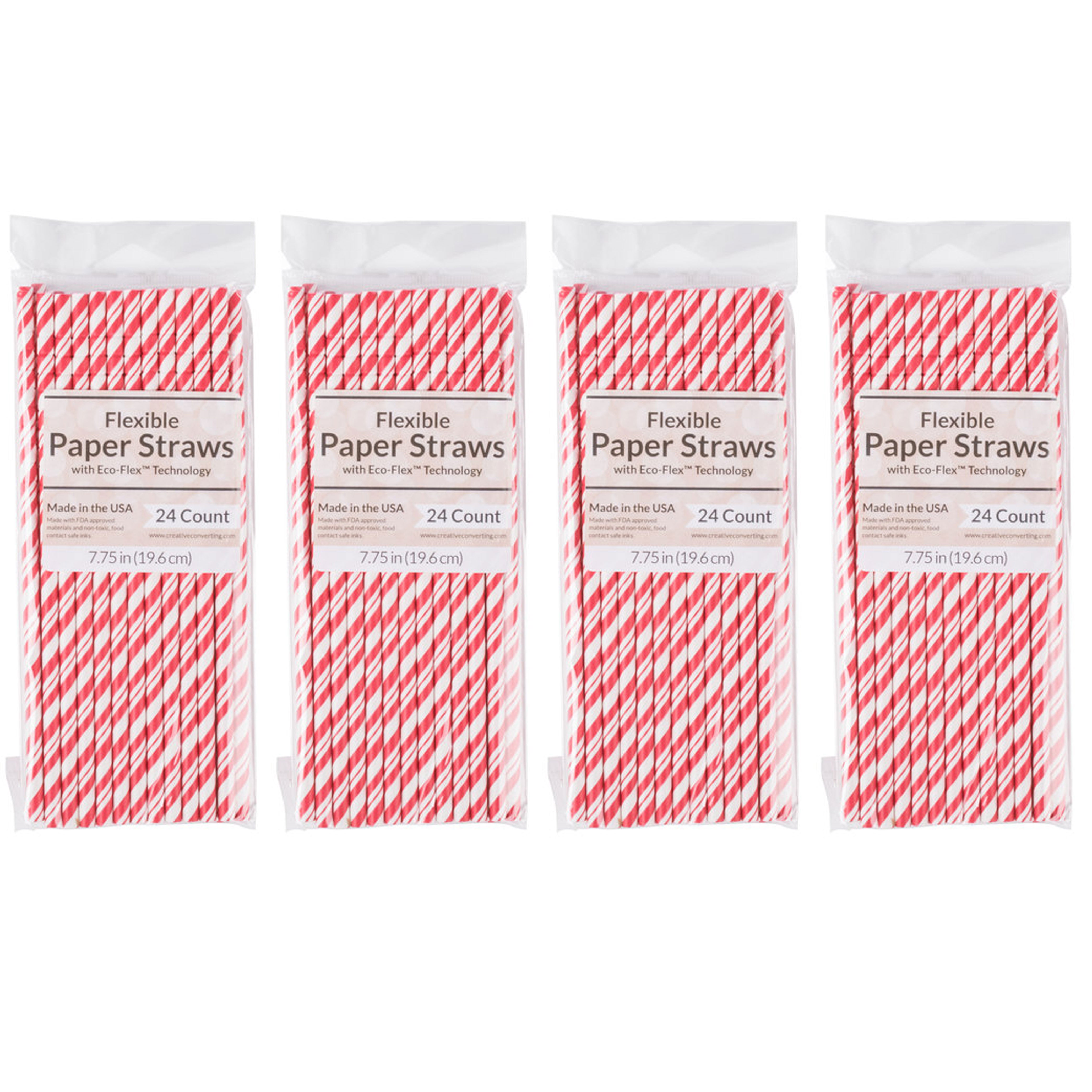 HSMQHJWE Biodegradable Paper Straws, 25Pcs Disposable Drinking