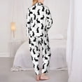 thumbnail image 6 of Wukai Black Rabbit Print Women's Pajama Set - Soft Long Sleeve Sleepwear for Comfort and Style-Small, 6 of 9