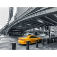 thumbnail image 2 of Frank, Assaf 18x15 Gold Ornate Wood Framed with Double Matting Museum Art Print Titled - Cab on New York city street, 2 of 4