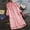 a-Pink13249, variant on Womens Dress Solid Color Long Sleeve Midi Dress With Mandarin Collar Side Pockets Relaxed Fit Linen Dress For Daily Going Out Wear