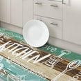 thumbnail image 5 of MeyJey Farmhouse Kitchen Rug Set of 2, Non-Slip Anti-Fatigue Waterproof Cushioned Mat for Kitchen, Dining & Laundry Room, 18"x30"+18"x48" Teal/Brown, 5 of 11