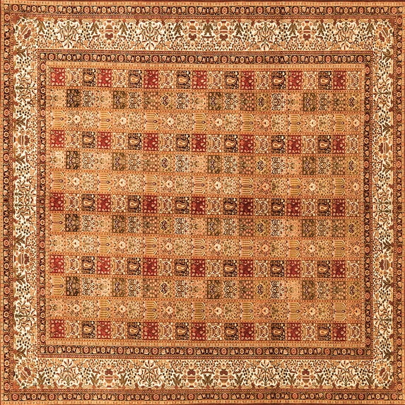 Ahgly Company Indoor Square Persian Orange Traditional Area Rugs, 4' Square