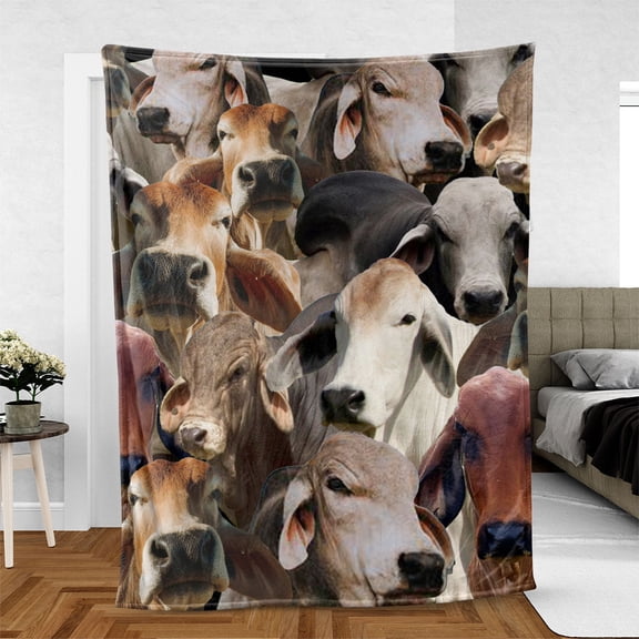 Brahman Herd Pattern Blanket, Farmer, 30x40in Fleece Blanket
