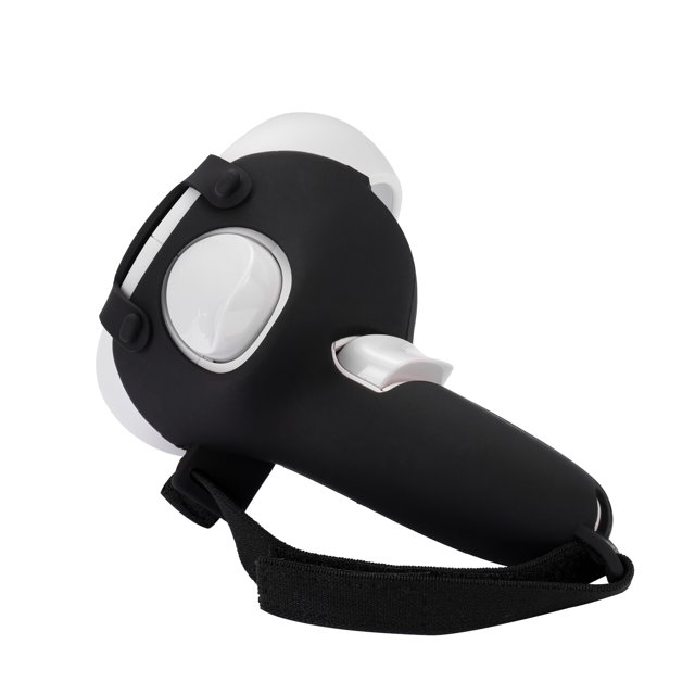 Empuñadura protectora de diseño compatible con 2 accesorios de controlador Cubierta protectora de empuñadura antiproyección con correa ajustable (negro)