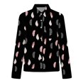 thumbnail image 5 of WZXFASHION Blouses à Manches Retroussables Col en V pour Femmes Tops Économies de Printemps Liquidation Chemises pour Femmes, 5 of 5
