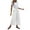 White, variant on Maean Beach Pants for Women Summer Casual Elastic High Waist Bowknot Belted Cotton Linen Trendy Capris