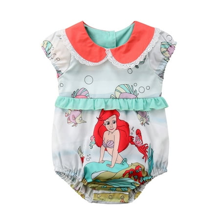 

Hirigin Baby Girls Mermaid Romper Sleeveless One Piece Bodysuit Summer Outfits 0-24 M