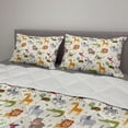 thumbnail image 2 of Cartoon Animal Comforter & Sham Bedding Set, Australian Fauna Silly Faces Savannah Lion Crocodile Repetitive Pattern, 3 pcs Duvet Set Microfiber Filling Quilt, 5 Sizes, Multicolor, by Ambesonne, 2 of 4