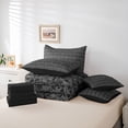 thumbnail image 6 of Feelyou Skeleton Skull Comforter Set 7pcs, Grey Mandala Damask Floral Full Bedding Set, 6 of 8