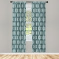 thumbnail image 3 of Ambesonne Abstract Curtains, Growth Rings Circles, Pair of 28"x63", Dark Teal and Pale Blue, 3 of 5