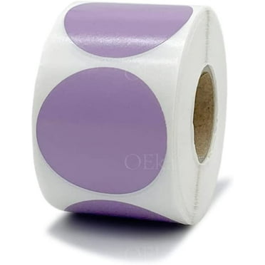 1.5 Inches Round Direct Thermal Labels Blank Shipping Labels Address Labels 500Pcs/Roll Compatible with Rollo & Zebra Desktop Printers(1 Roll, Purple)