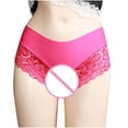 thumbnail image 2 of TMOYZQ Women's High Waisted Floral Lace Crotchless Panties No Show Cheeky Underwear Stretch Breathable Seamless Bikini Panties Briefs Underpants Naughty Lingerie, 2 of 8