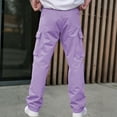 thumbnail image 4 of Mens Cargo Pants Elastic Waist Stretch Hiking Pants Lightweight Quick-Dry Windproof Workout Trousers With Multi Pockets, 4 of 9