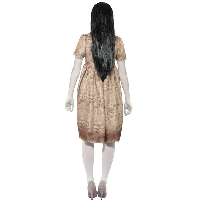 Evil Spirit The Ring Costume Adult Grey Decayed Dress Wig Evil Spirit The Ring Costume Adult Grey Decayed Dress Wig