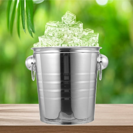 

COMPUKAS 1Pcs Party Ice Bucket Stainless Steel 3L Capacity for Beverage Containers