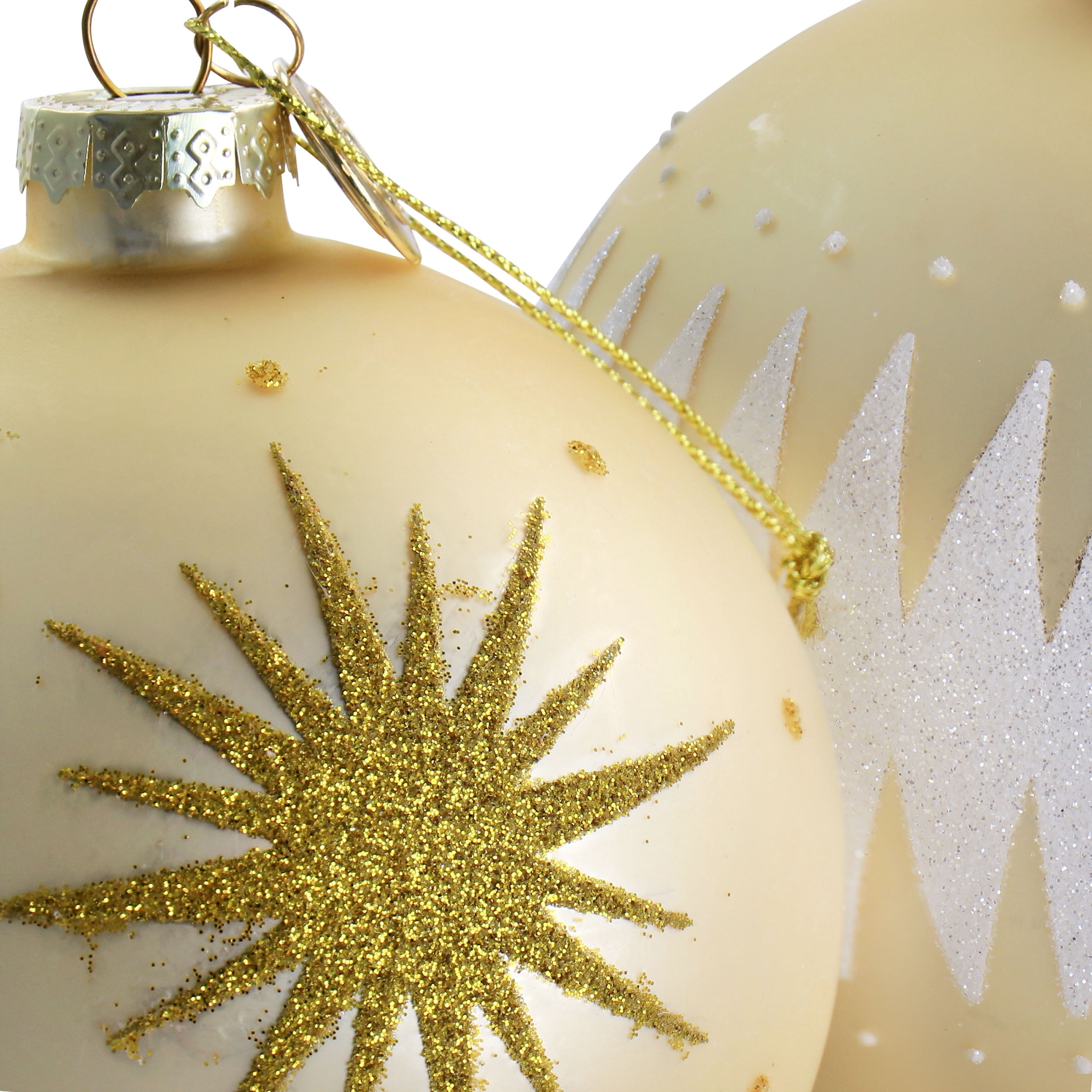 Martha Stewart Holiday Ball Ornament 4 Piece Set in Gold