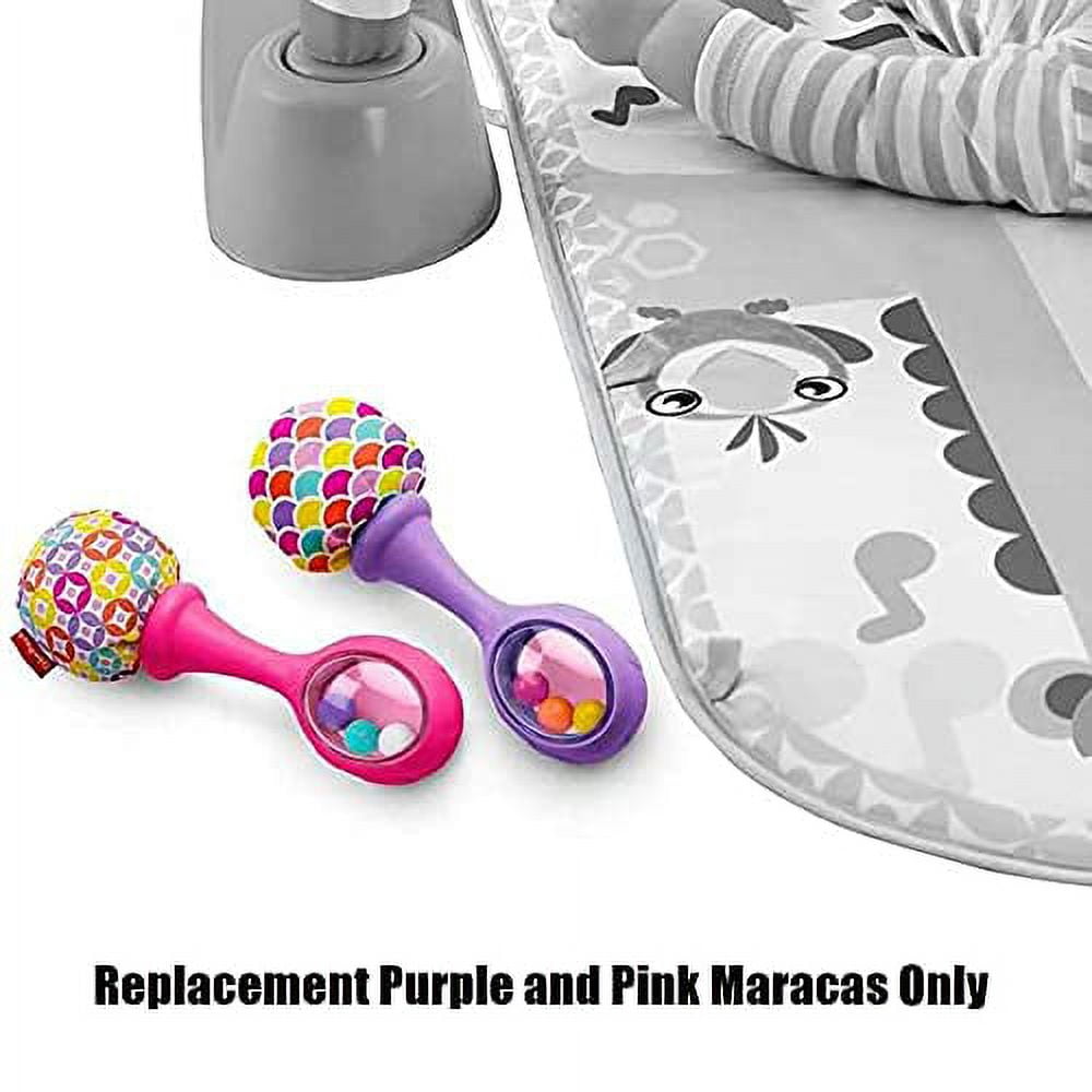 Replacement Parts for Fisher-Price Kick & Play Piano Gym and Maracas Playmat - GDD09 ~ Replacement Set of Maracas ~ One Purple and One Pink