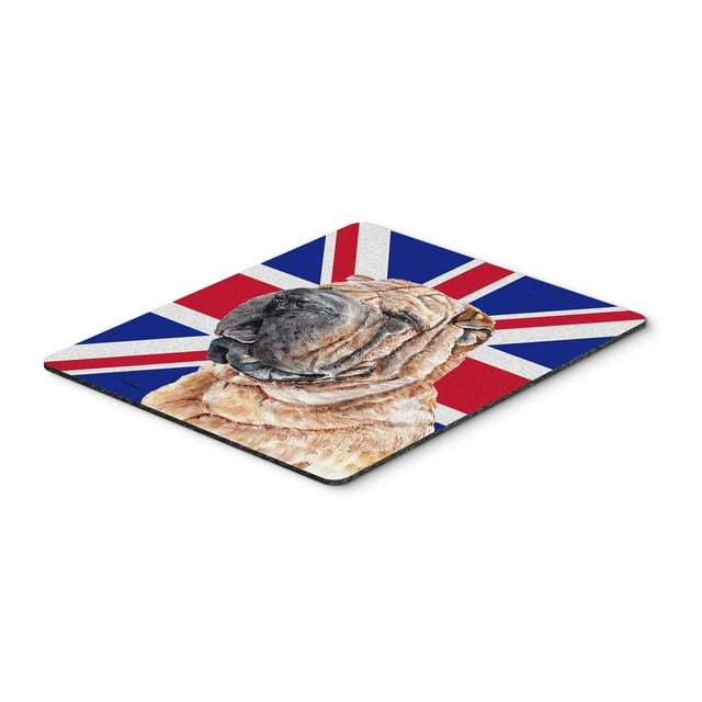 Caroline'S Treasures Shar Pei Con Bandera Británica Union Jack Británica Alfombrilla De Ratón/Almohadilla Caliente/Salvamanteles (Sc9892Mp)