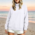 thumbnail image 6 of GZWYHT Mock Neck Sweatshirt Cowl Neck Sweater Women Fall Clothes Fall Sweatshirt Workout Sweatshirts Pullover Sweaters College Sweatshirt Mom Sweatshirt Long Sleeve Sweatshirt Tops，White，M, 6 of 8