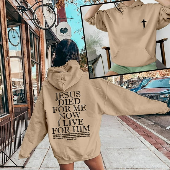 SIYUDAN Hoodies For Women Jesus Loves You Sweatshirt Letter Print Christian Sweatshirt Oversized Womens Pullover Sweatshirt Womens Fall Outfits College Wear